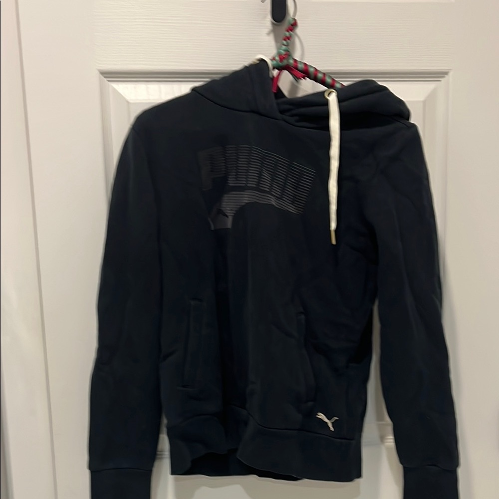 Puma Black Hooded Sweatshirt with Logo